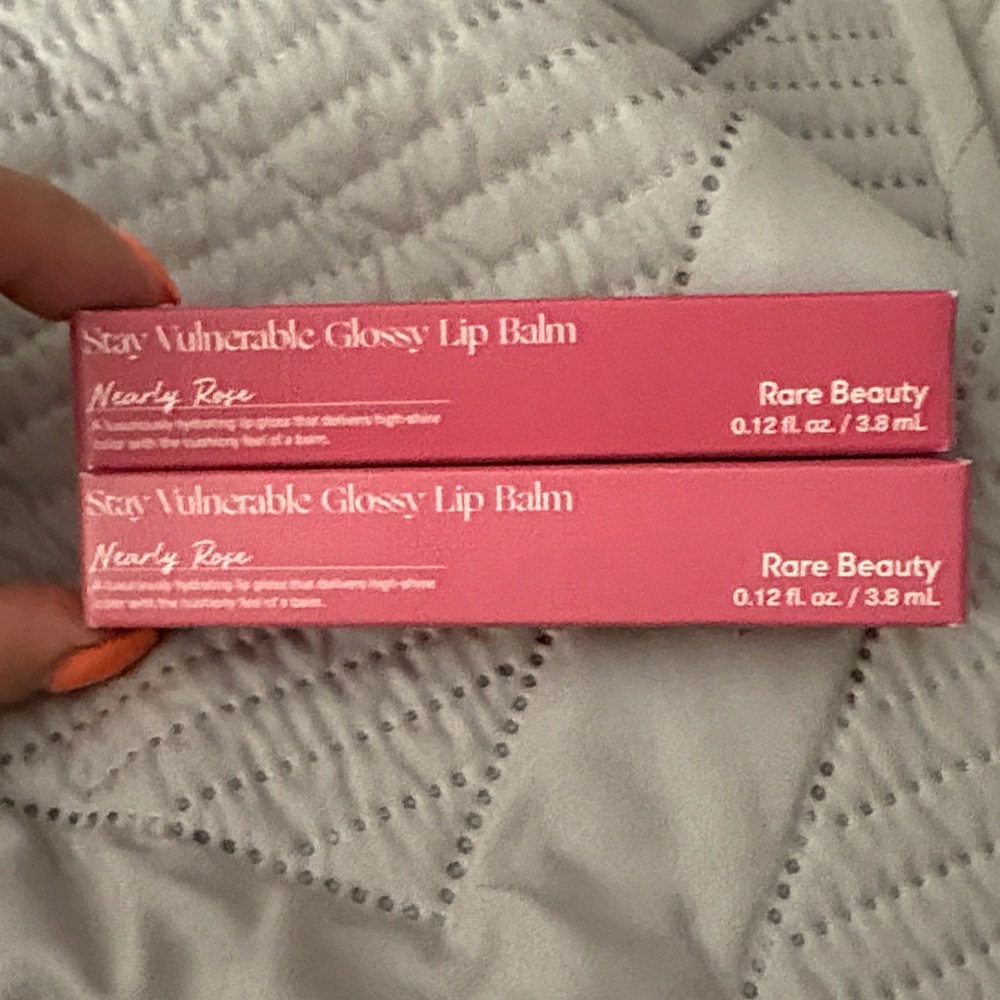 Rare Beauty Stay Vulnerable Glossy Lip Balm — Nearly Rose Pink Duo